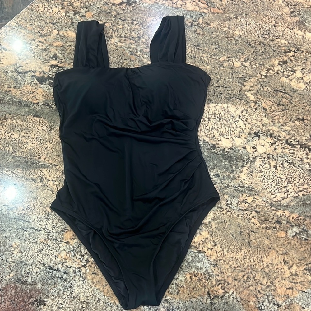 Jantzen Black One-Piece Swimsuit with Ruching